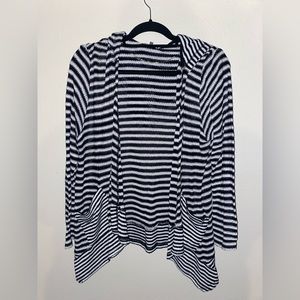 Black and White Striped Cardigan
